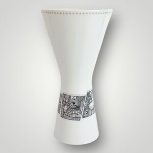 H&Co Selb Bavaria Germany Heinrich Vase 7" Folk Art Vintage 50s Mid Century MCM